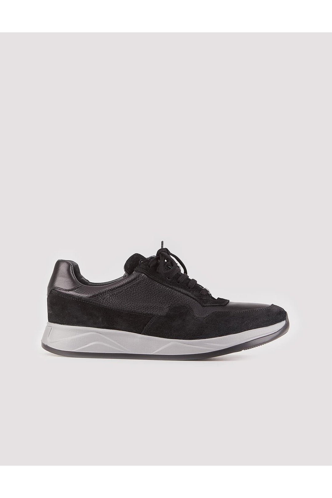 Cabani Shoes Chaussures de sport pour hommes en cuir véritable noires à lacets - Noir