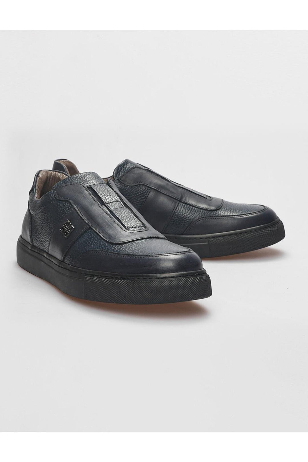 Cabani Shoes Chaussures de sport pour hommes en cuir véritable bleu marine - Bleu marine