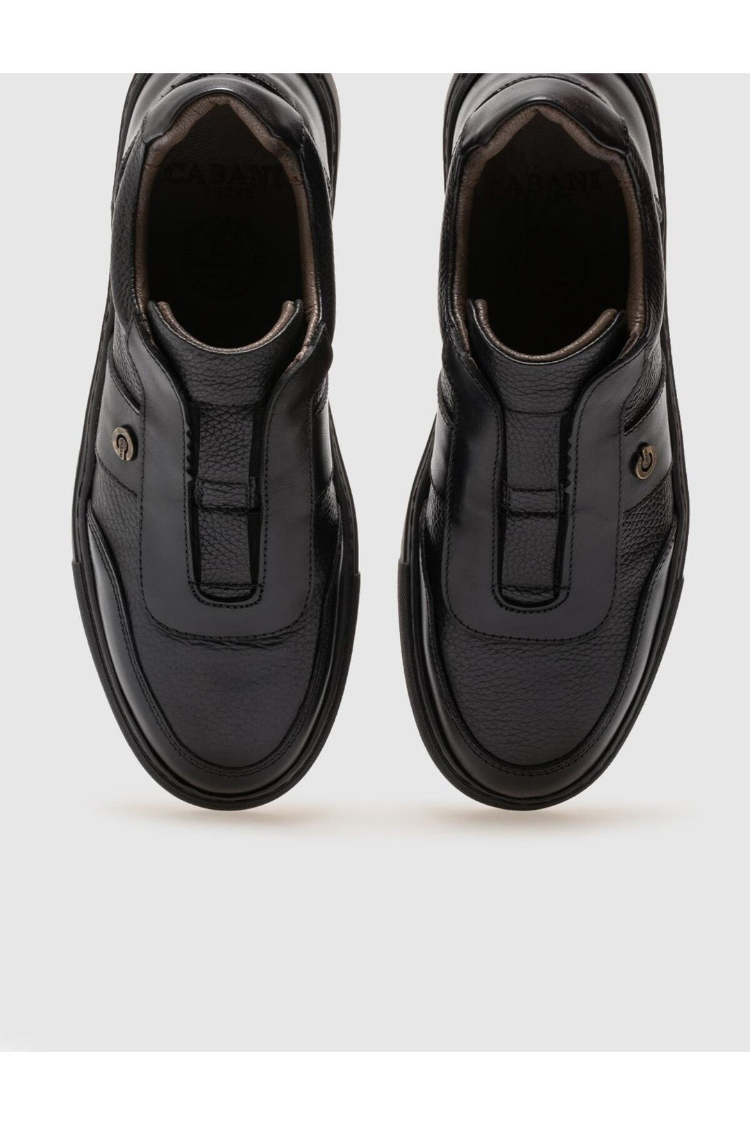 Cabani Shoes Chaussures de sport pour hommes en cuir véritable noir - Noir