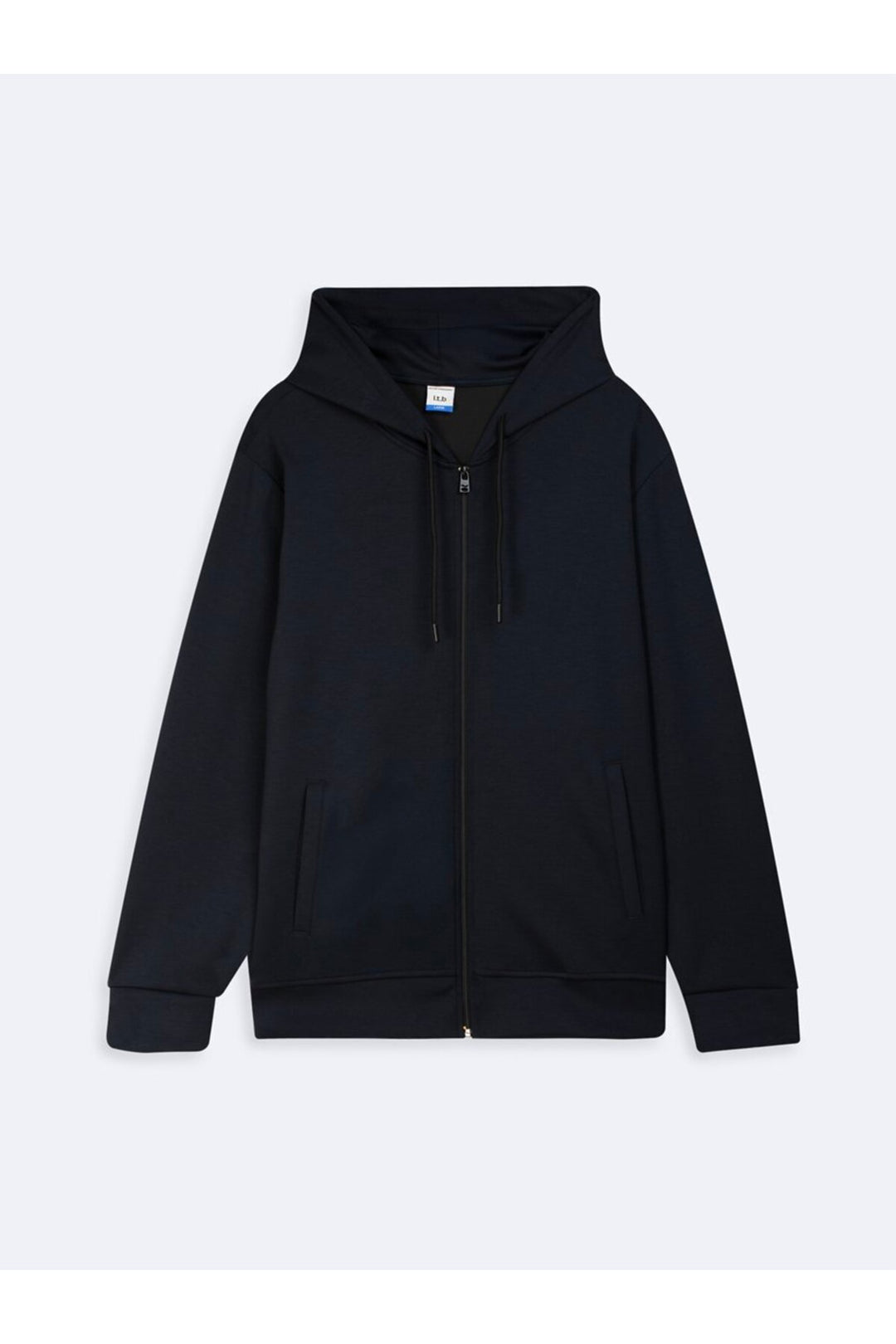 LTB Sweat zippé à capuche et manches longues bleu marine sur le devant