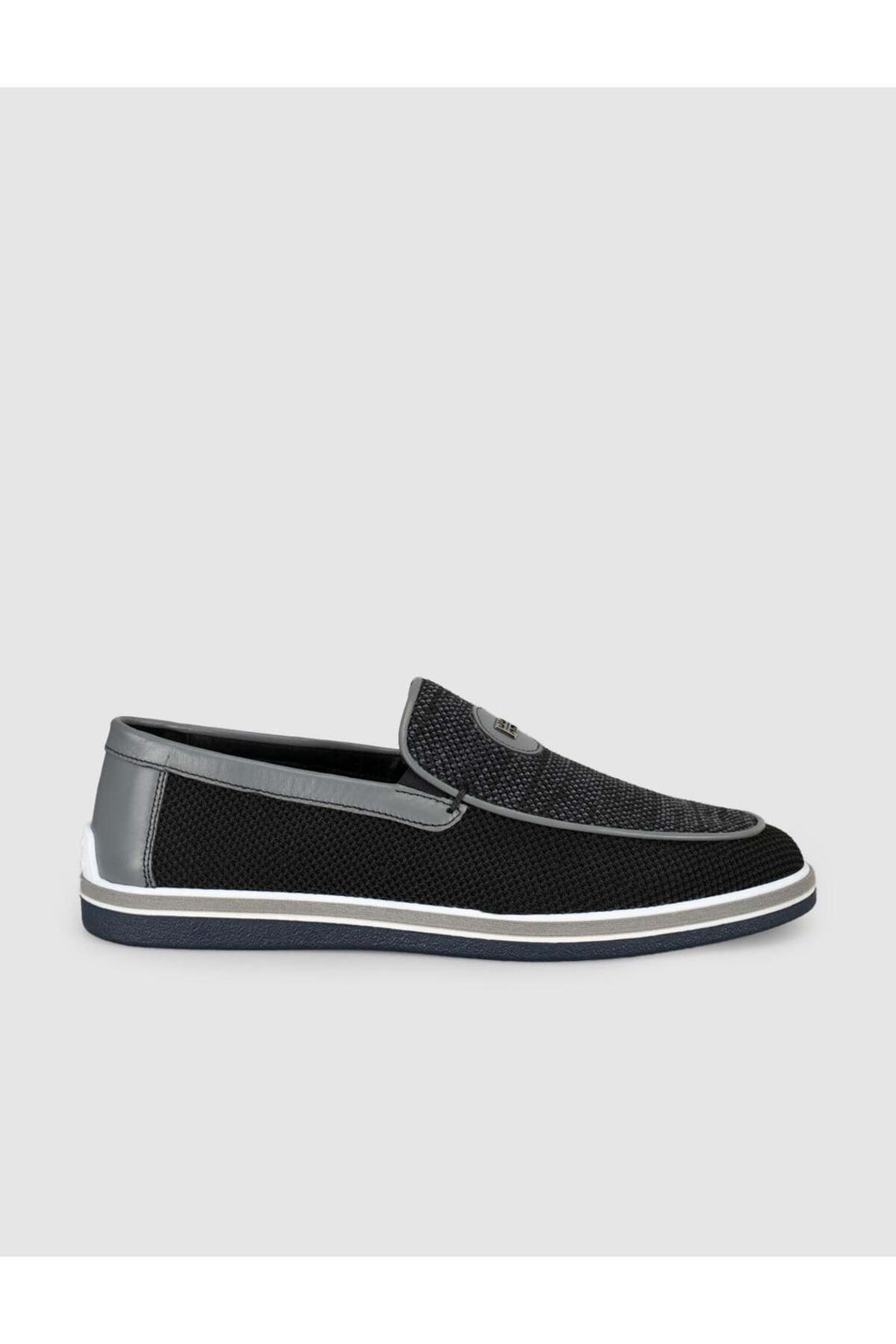 Cabani Shoes Mocassins noirs pour hommes avec détails en tricot - Multicolore