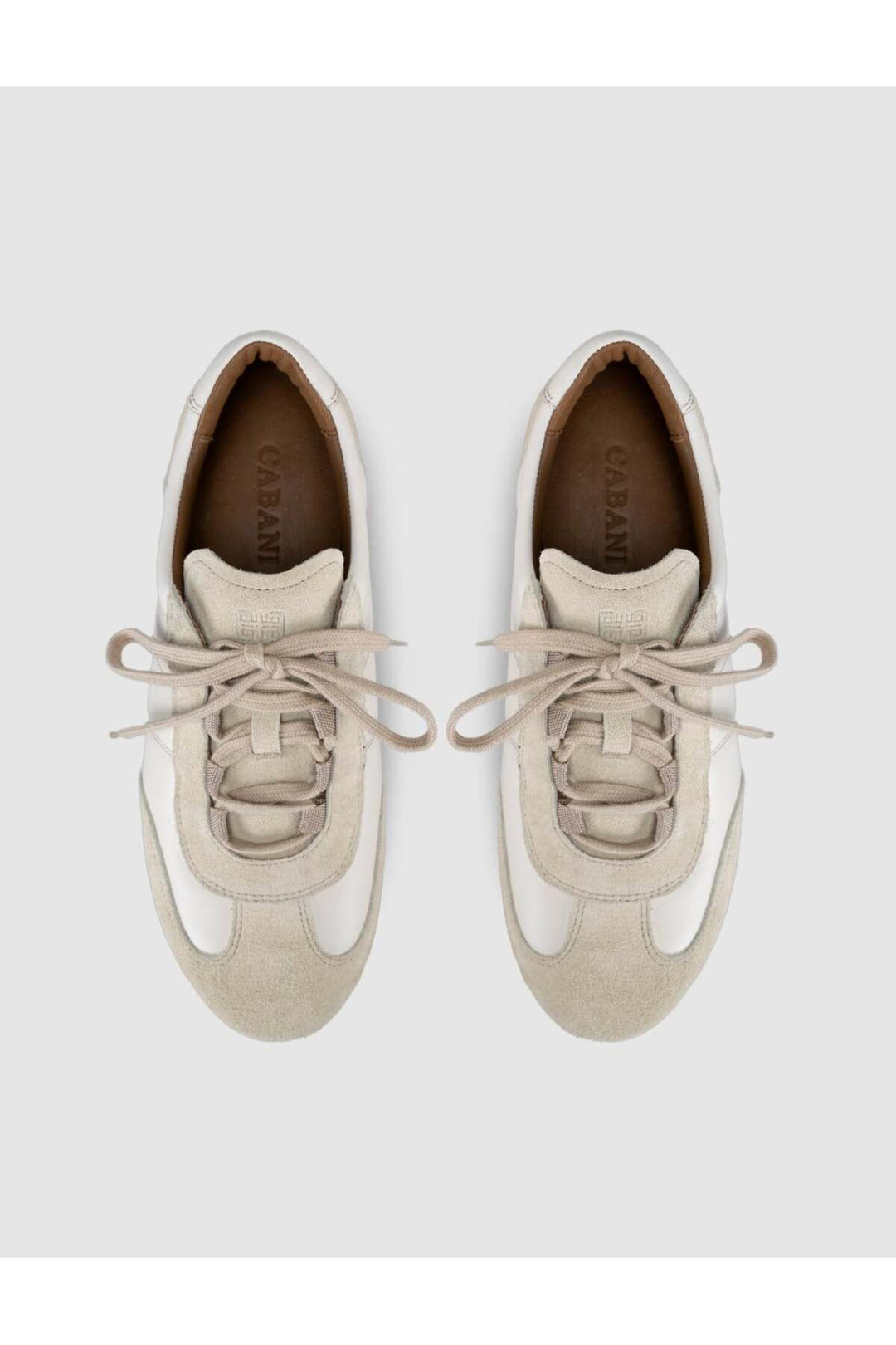 Cabani Shoes Chaussures de sport pour femmes en suède latte en cuir véritable - Beige