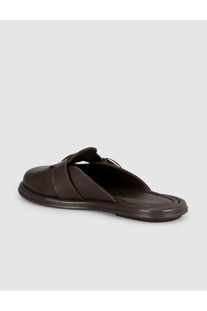 Cabani Shoes Sandales en cuir véritable marron à boucle pour femme - Multicolore
