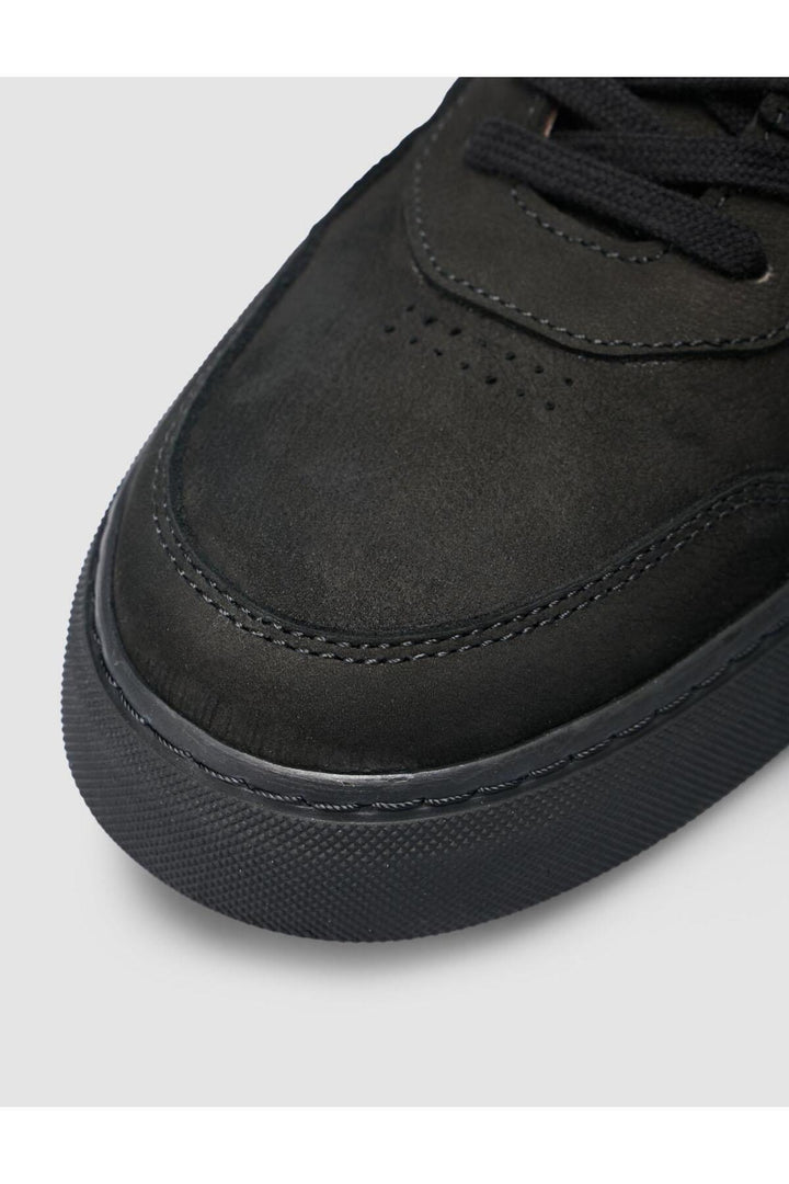 Cabani Shoes Chaussures de sport pour hommes en nubuck noir à lacets - Noir