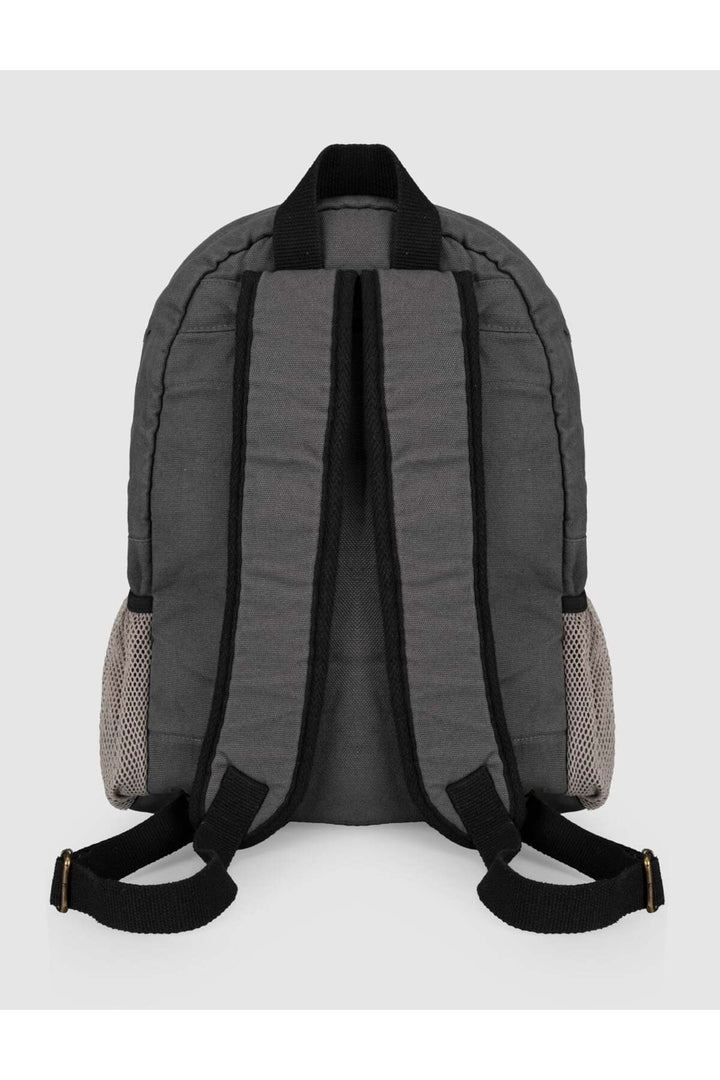 Cabani Shoes Sac à dos unisexe en lin imprimé anthracite - Gris