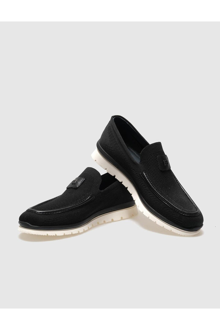 Cabani Shoes Chaussures de ville pour hommes en tricot noir - Multicolore