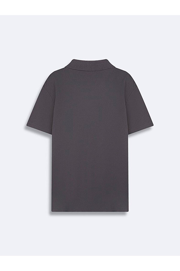 LTB Tee-shirt à manches courtes regular col polo pressé anthracite