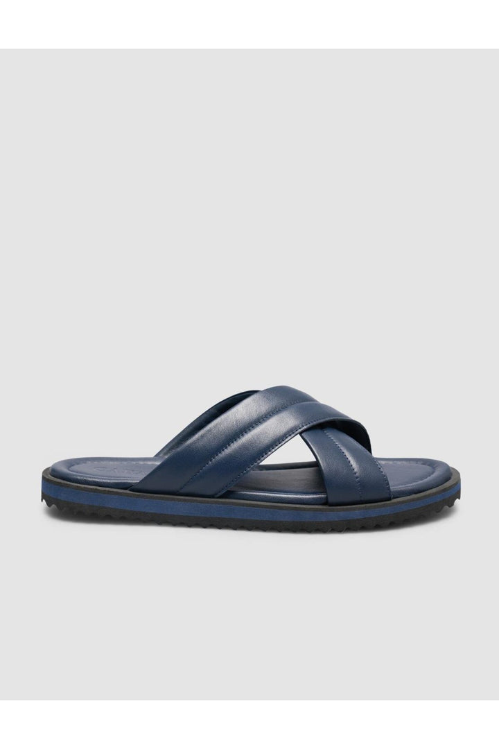 Cabani Shoes %100 Cuir Véritable Sandales pour Hommes Bleu marine - Bleu marine