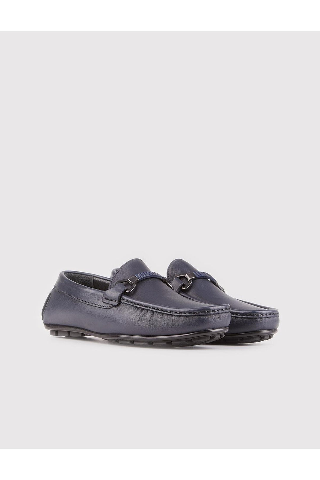 Cabani Shoes Chaussures Loafer pour homme en cuir véritable, design spécial, bleu marine. - Bleu marine