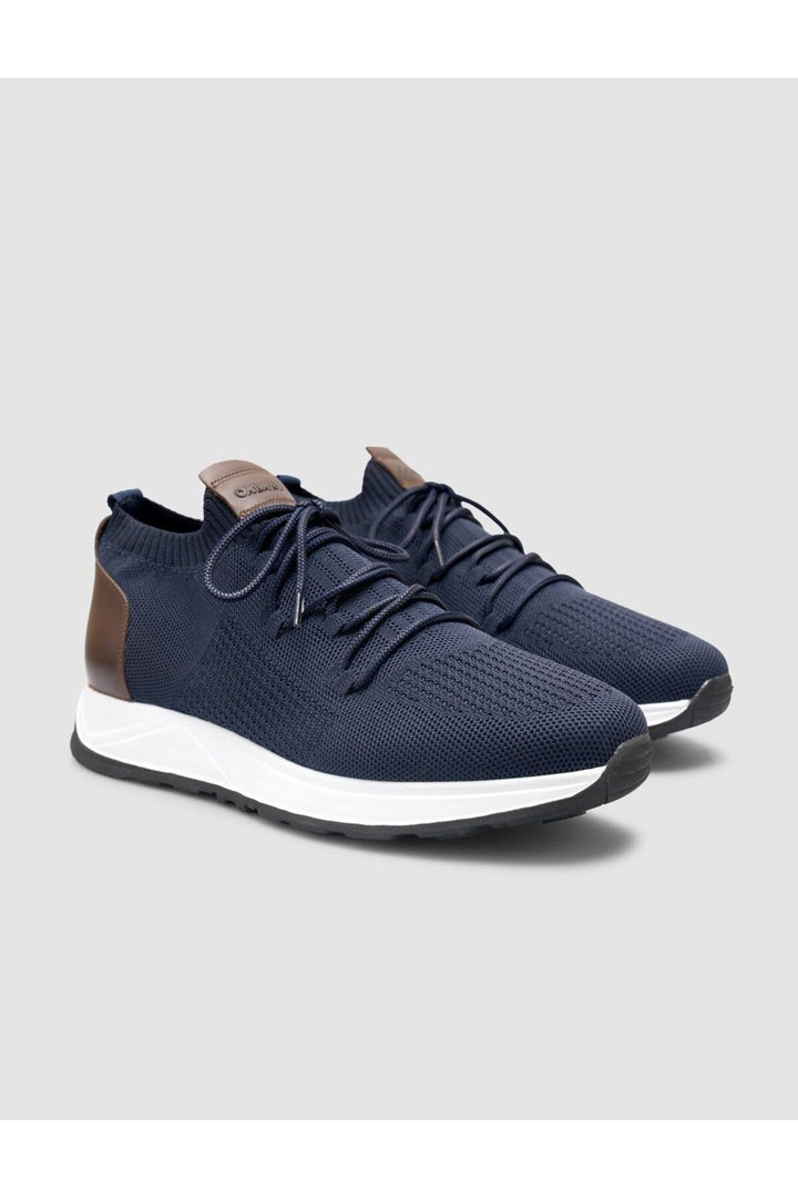 Cabani Shoes Chaussures de sport pour homme Napoli en tricot Bleu marine - Bleu marine