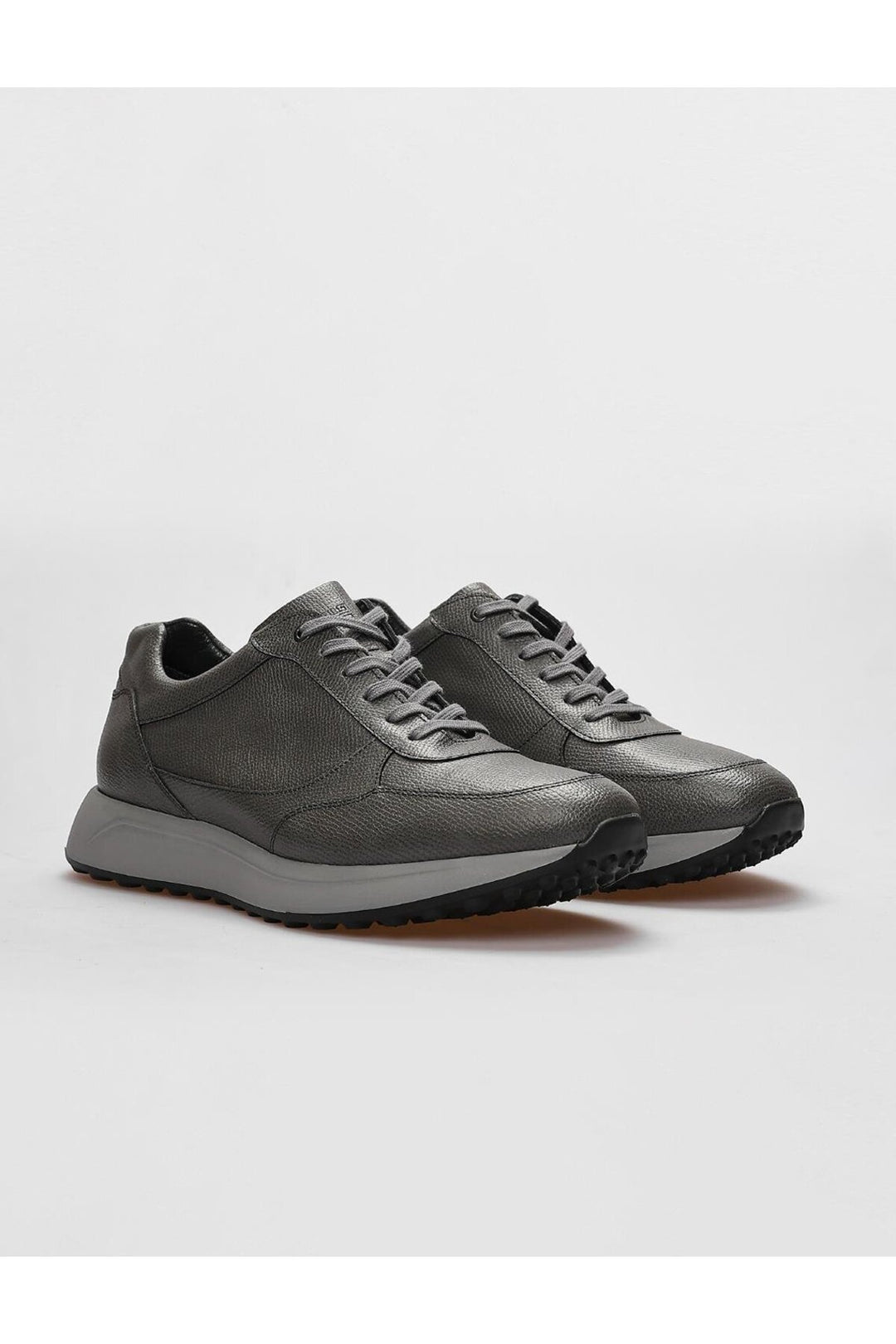 Cabani Shoes Chaussures de sport pour hommes en cuir véritable gris à lacets. - Gris