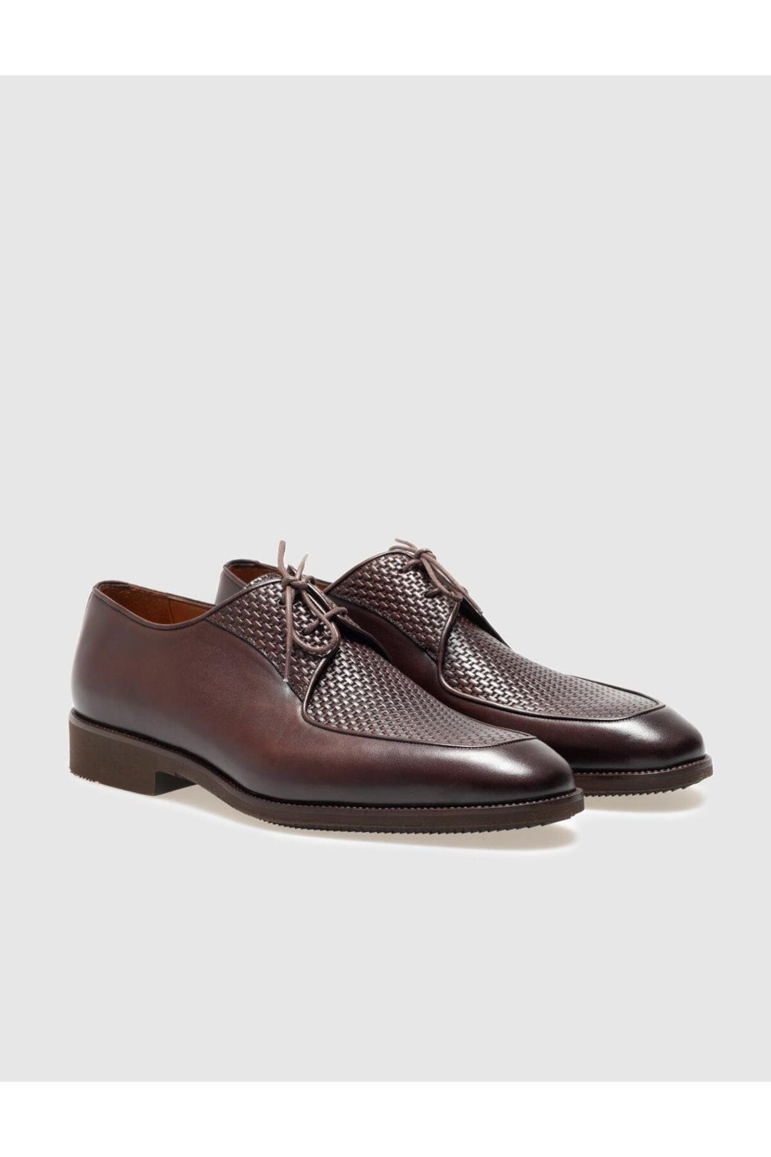 Cabani Shoes Chaussures classiques pour hommes en cuir véritable marron à lacets - Marron