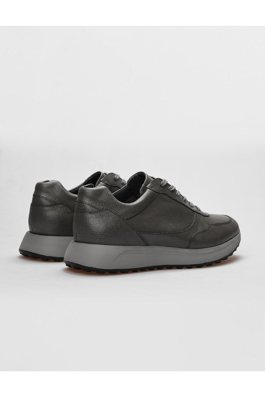 Cabani Shoes Chaussures de sport pour hommes en cuir véritable gris à lacets. - Gris