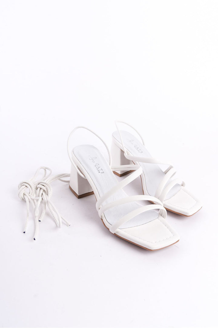 Wavelys Sandales ou tongs à lanières amovibles, doublure en cuir véritable, sandales pour femmes - Blanc