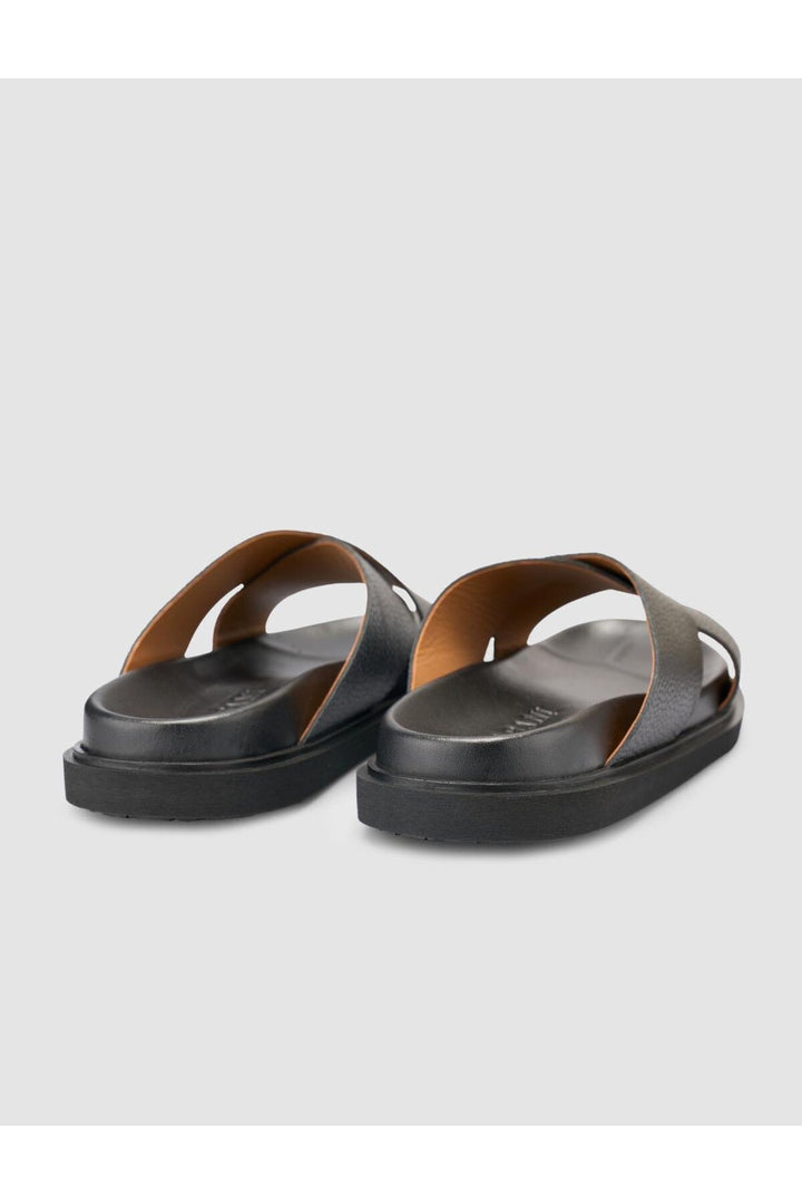 Cabani Shoes %100 Cuir Véritable Sandales Noires pour Hommes - Multicolore