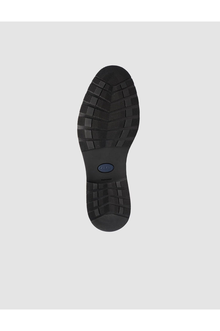 Cabani Shoes Bottines de ville pour homme en cuir véritable bleu marine à lacets et fermeture éclair - Bleu marine