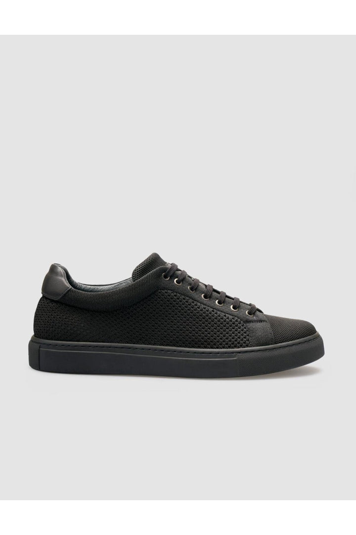 Cabani Shoes Chaussures de sport pour hommes en tricot noir avec lacets - Noir