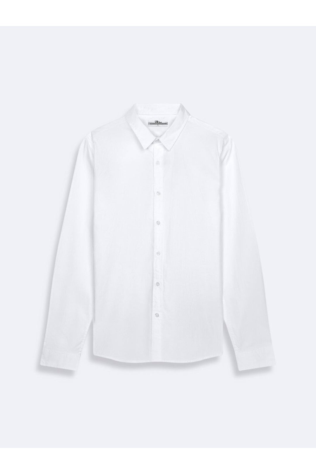 LTB Chemise blanche basique à boutons sur le devant à manches longues - Blanc