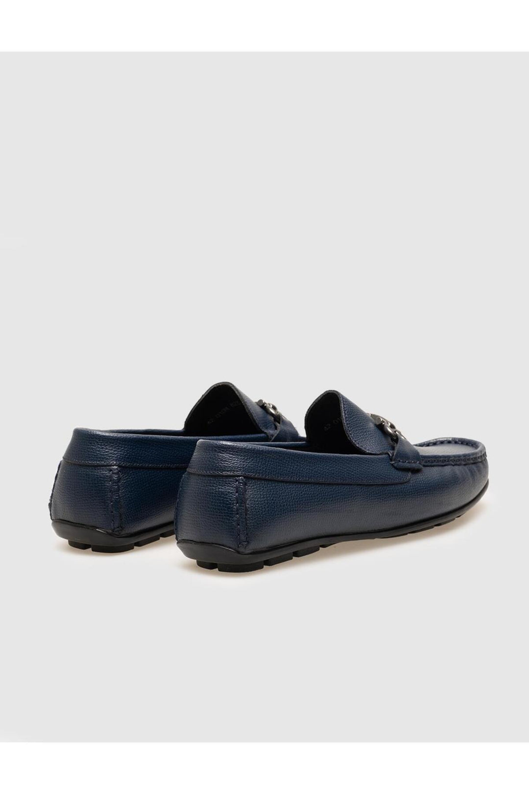 Cabani Shoes Chaussures Loafer pour Homme en Cuir Véritable Bleu marine avec Accessoires Métalliques - Bleu marine
