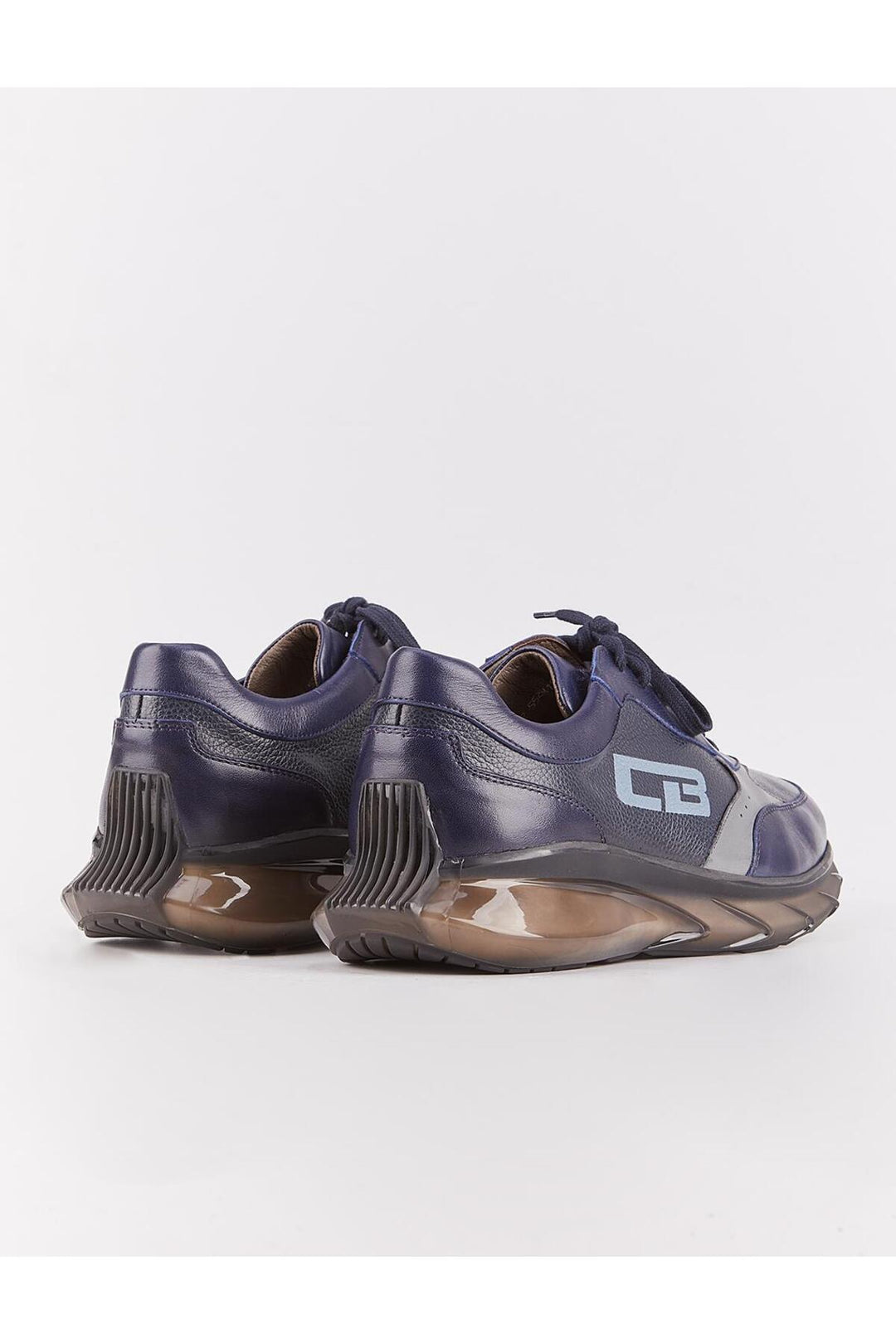 Cabani Shoes Light Eva Semelle Cuir Véritable Bleu marine Chaussures de Sport Homme à Lacets - Bleu marine