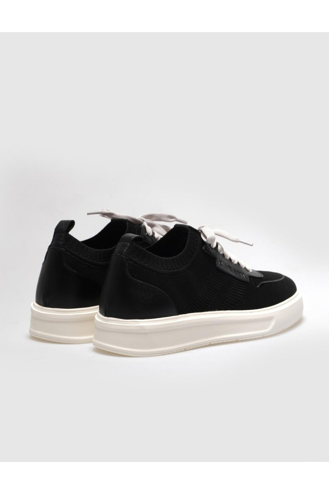 Cabani Shoes Chaussures de sport pour hommes en tricot noir avec lacets - Noir