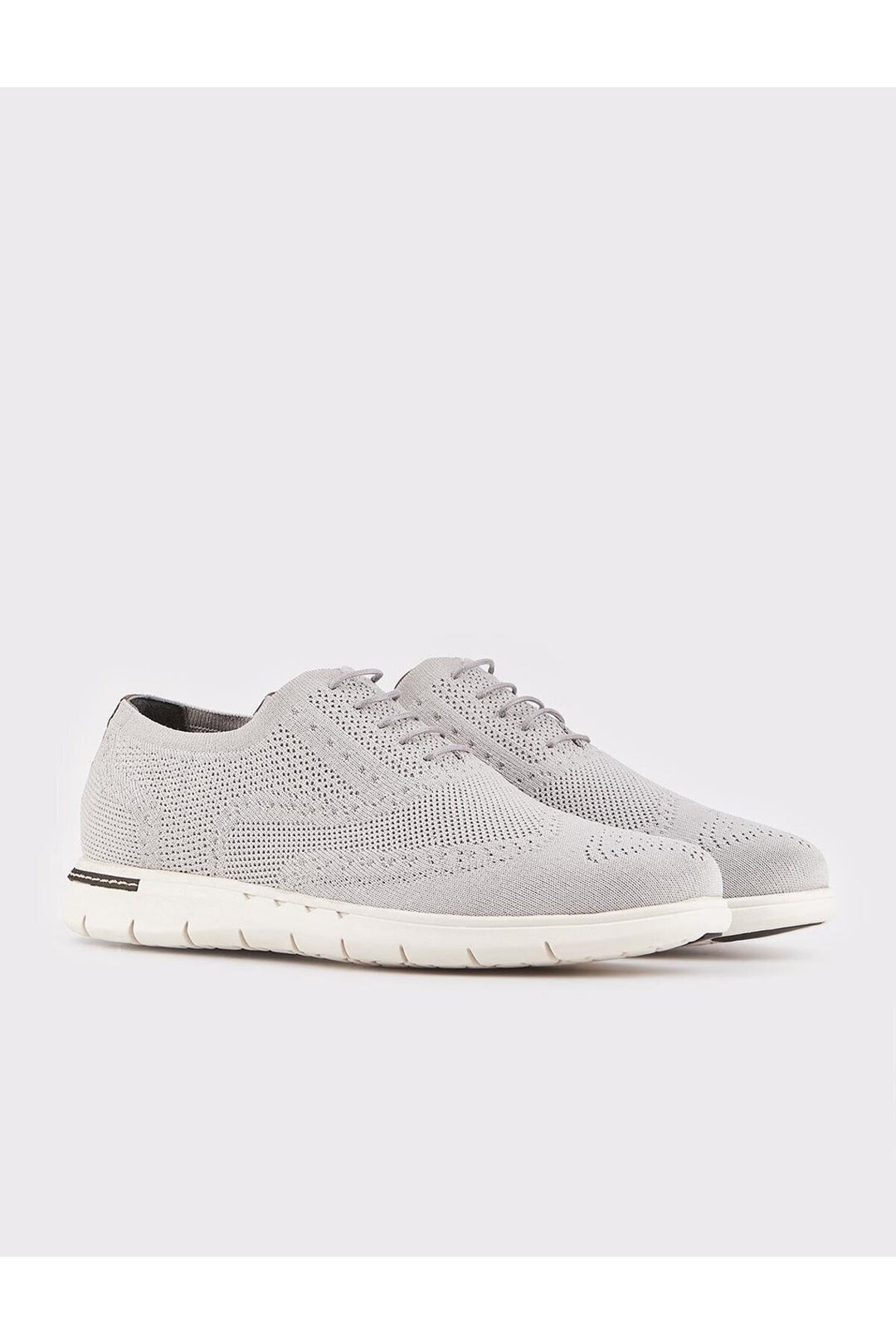 Cabani Shoes Chaussures de ville pour hommes en tricot gris avec semelle en EVA et lacets. - Gris