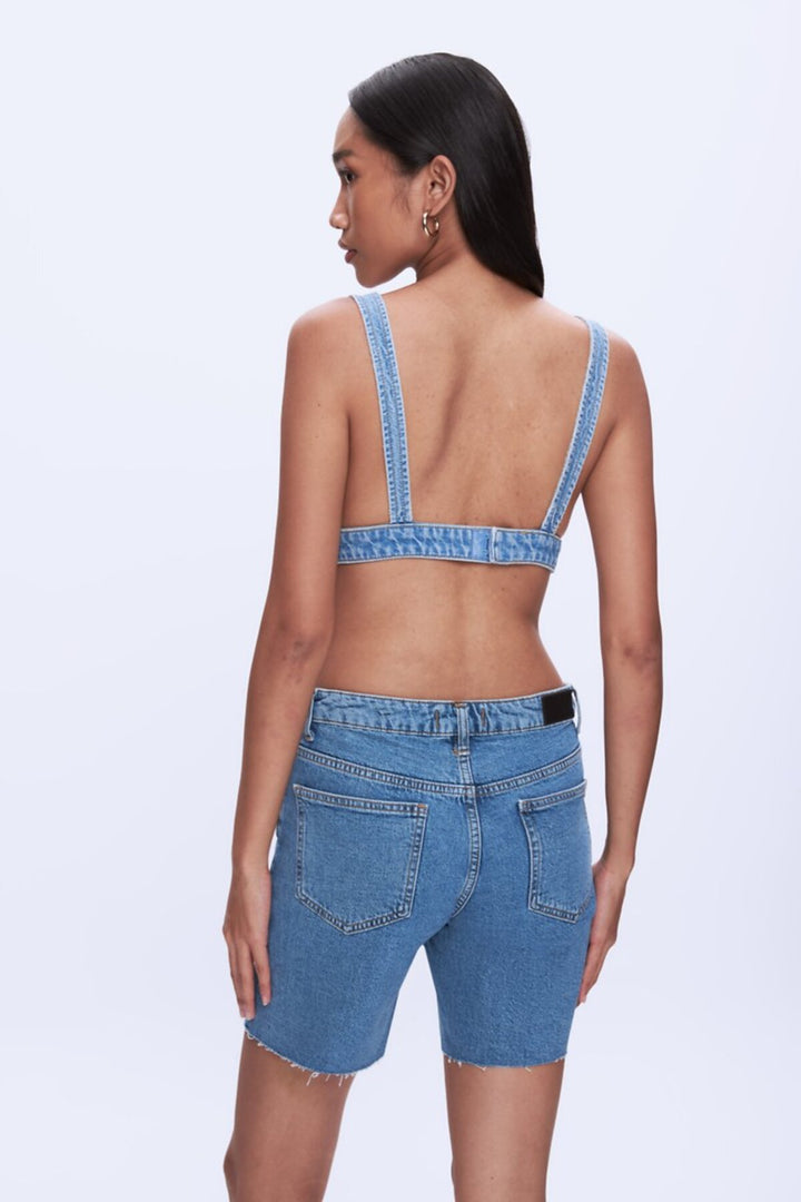LTB Estelle - Jean court - Bleu moyen - Sans bretelles - Col en V