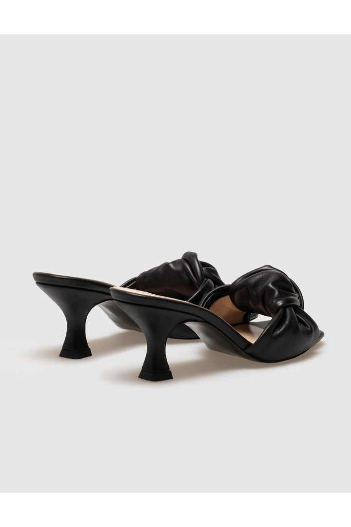 Cabani Shoes Sandales à talons fins en cuir véritable noires pour femmes - Multicolore