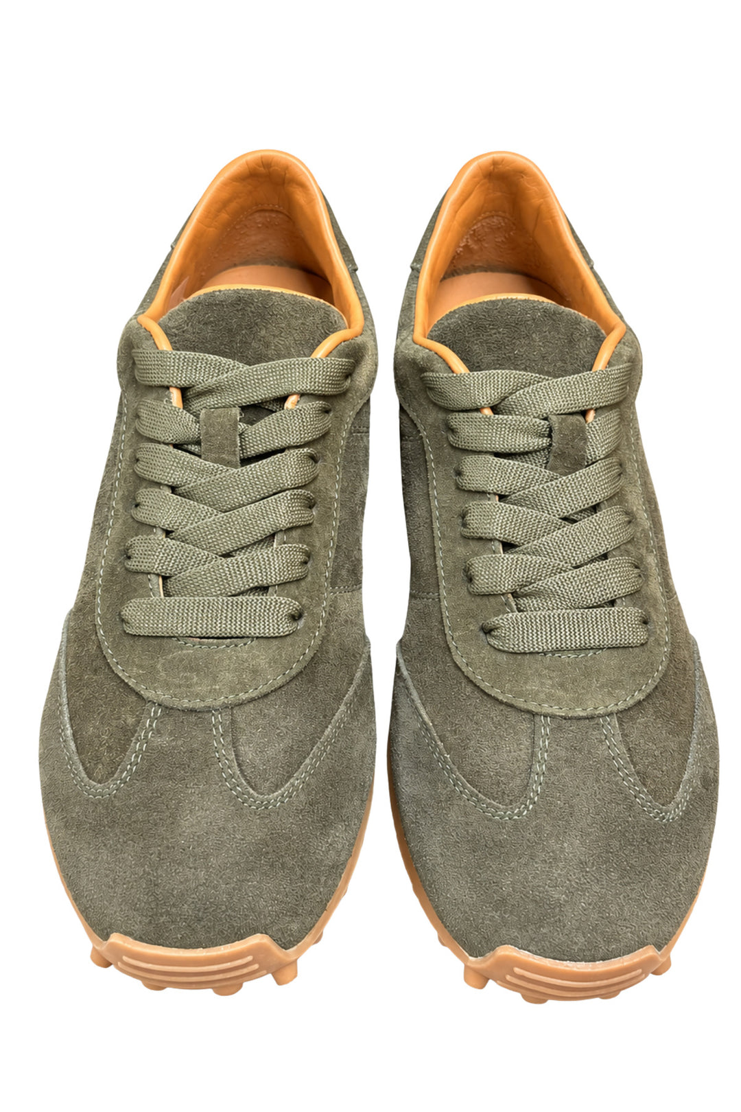 Wavelys VERONA Haki Véritable Cuir Suédé Doublé en Fourrure Chaud Flexible Semelle en Caoutchouc Doux Confortable Baskets Femme - Kaki