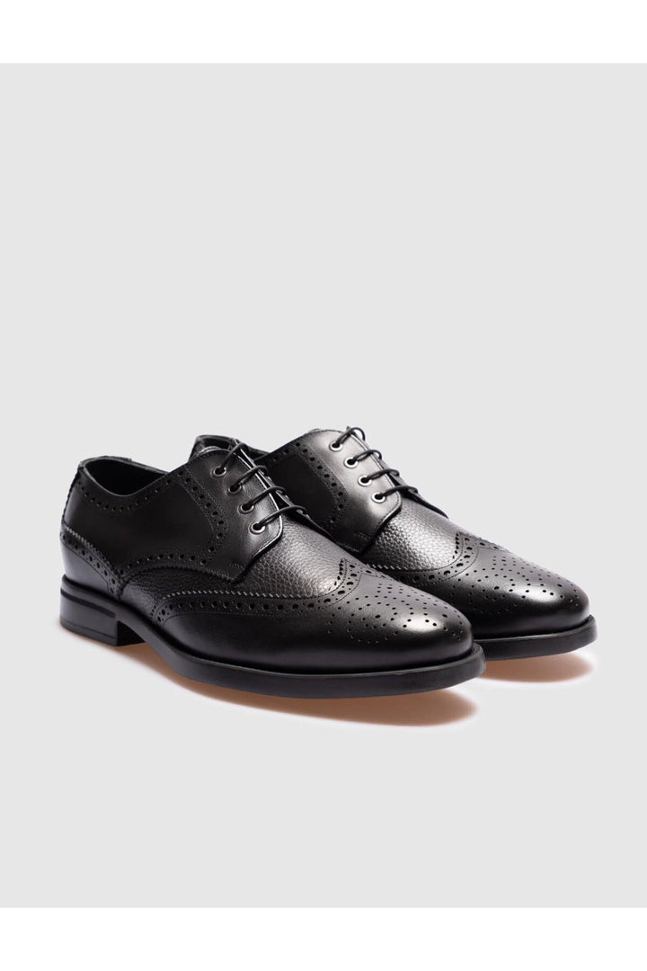 Cabani Shoes Chaussures de ville en cuir véritable noires à lacets pour homme - Multicolore