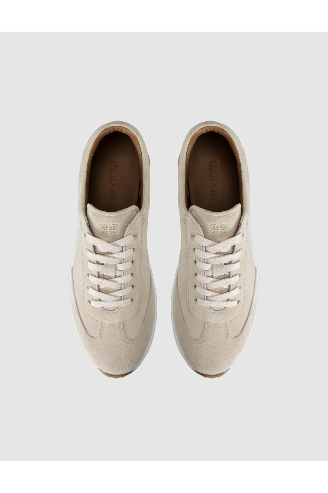Cabani Shoes Baskets en cuir suédé crème pour femme - Crème