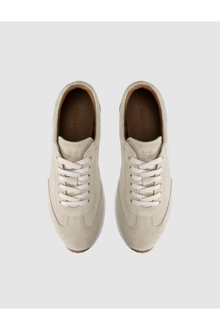 Cabani Shoes Baskets en cuir suédé crème pour femme - Crème