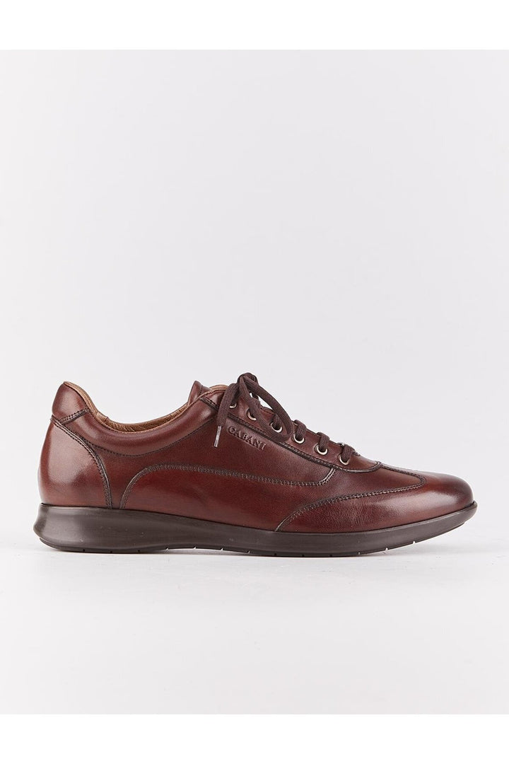 Cabani Shoes Chaussures de ville pour hommes en cuir véritable, marron, à lacets, avec semelle en caoutchouc. - Marron