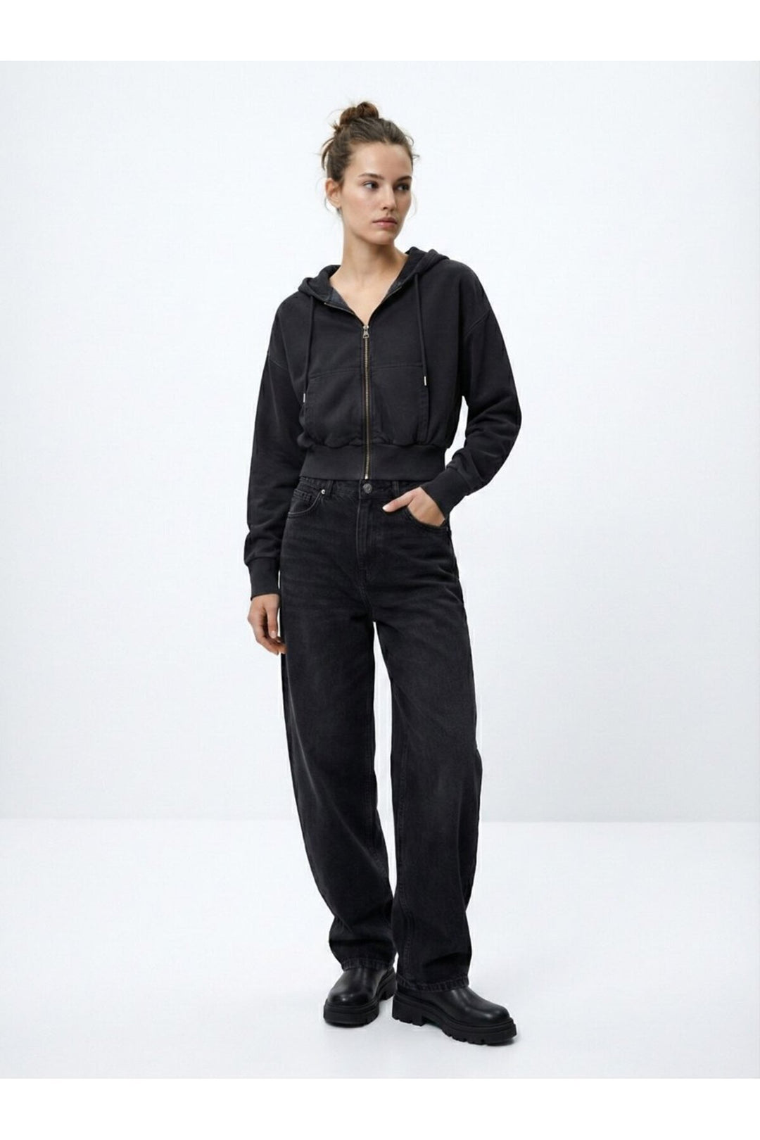 LTB Sweatshirt anthracite en tissu délavé à manches longues - karışık