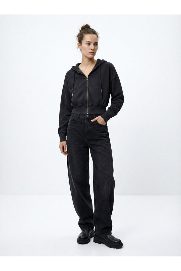 LTB Sweatshirt anthracite en tissu délavé à manches longues - karışık