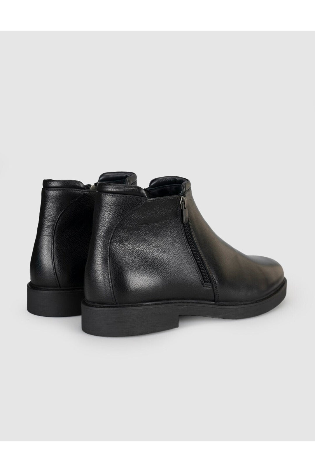 Cabani Shoes Bottines pour hommes en cuir véritable avec fourrure noire et fermeture éclair - Multicolore