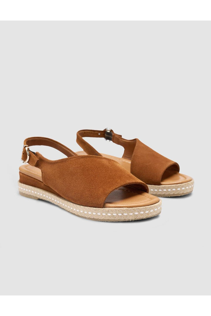 Cabani Shoes Sandales en suède pour femmes en cuir véritable 100% couleur tabac - Tabac