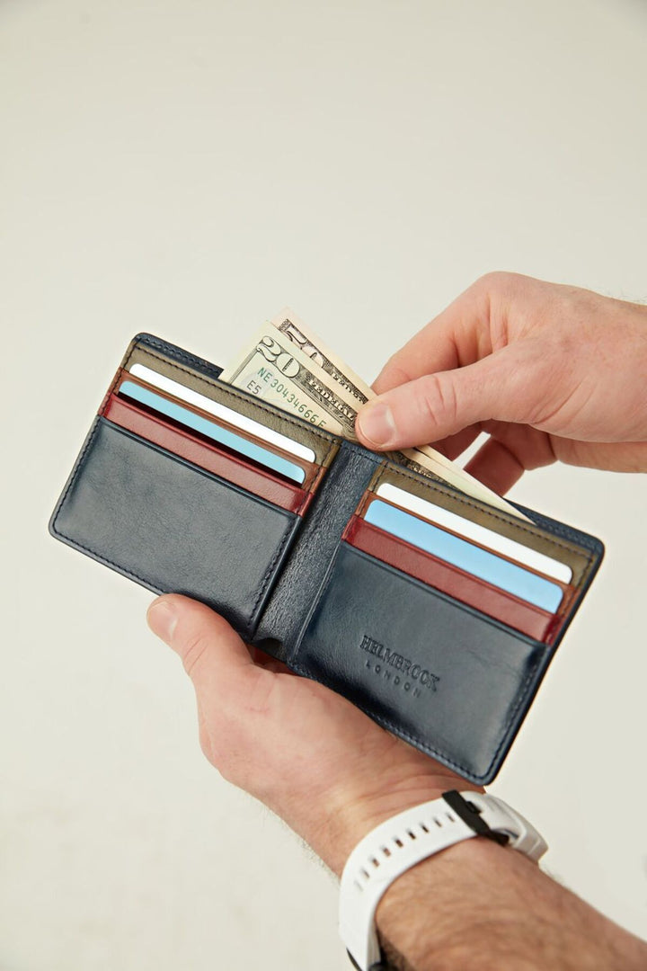helmbrook Portefeuille en cuir véritable pour homme Slim Design Multi-Bay RFID Protected Eldridge Black Plus