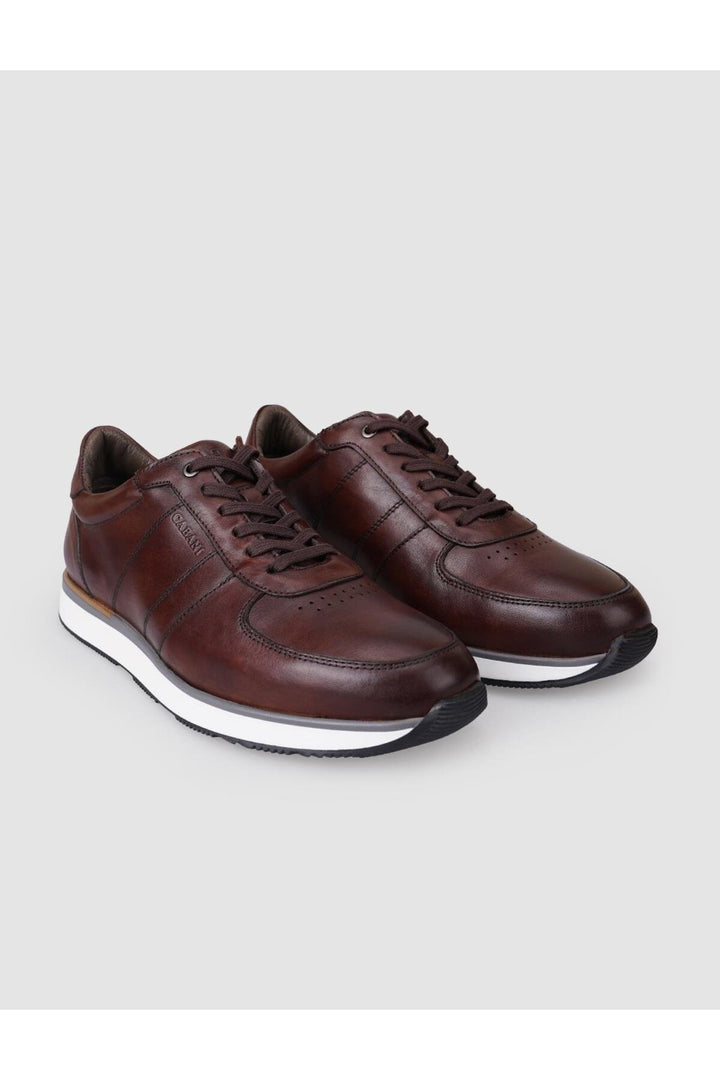 Cabani Shoes %100 Cuir Véritable Chaussures de Sport pour Hommes à Lacets Marron - Marron