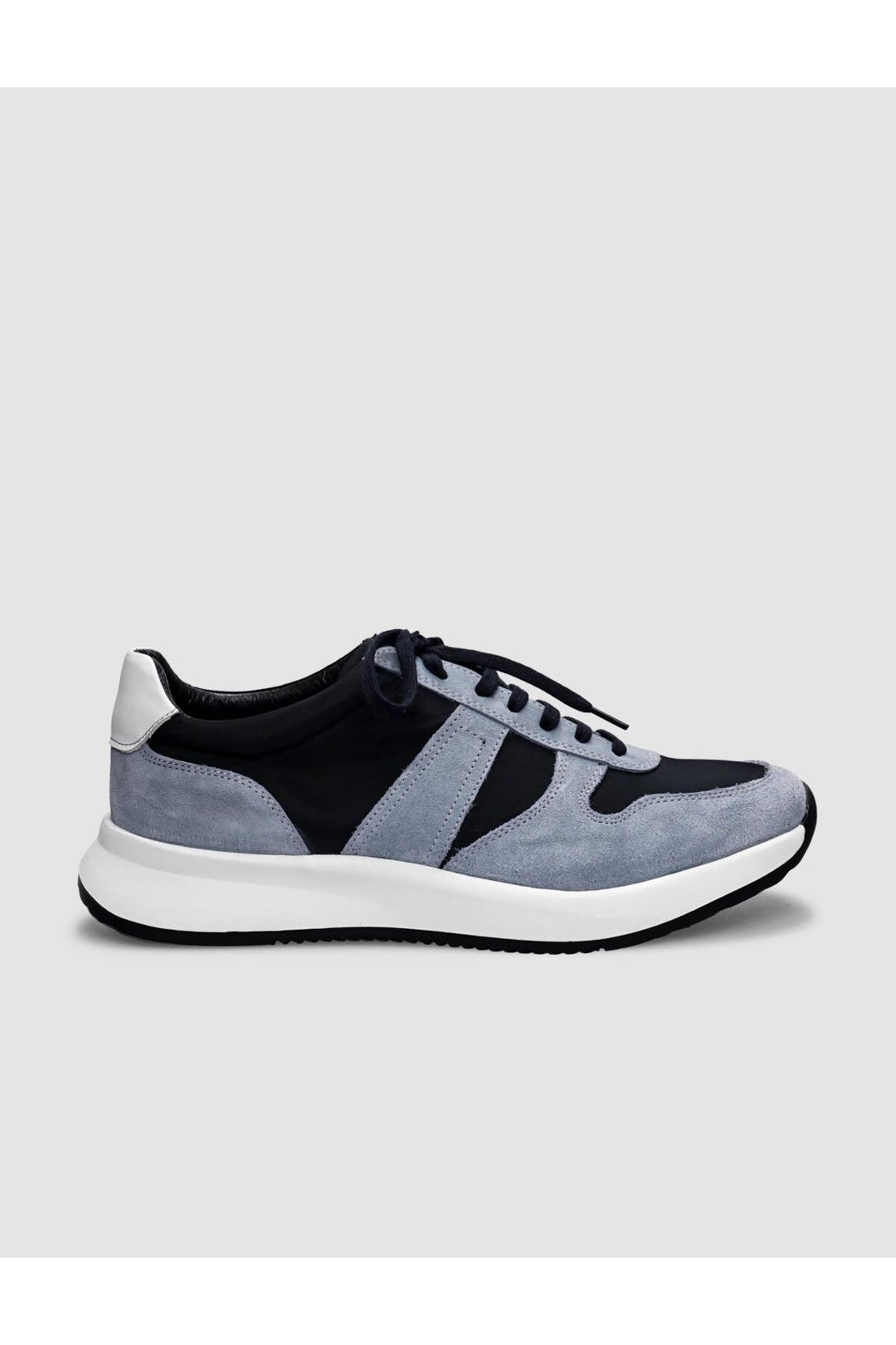 Cabani Shoes Chaussures de sport pour hommes en cuir véritable bleu avec lacets. - Bleu
