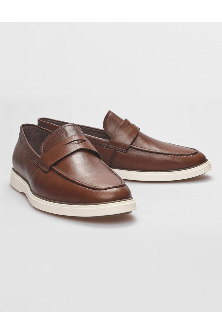 Cabani Shoes Chaussures décontractées pour hommes en cuir véritable couleur tabac - Tabac