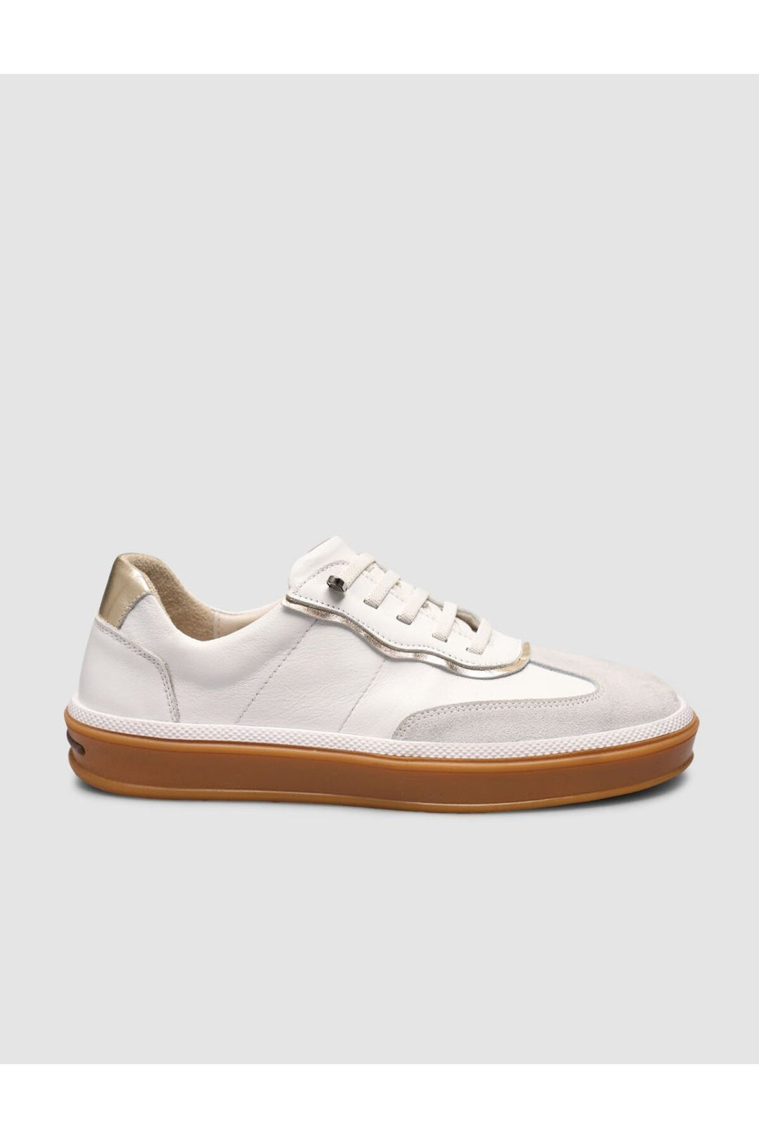 Cabani Shoes Baskets pour femmes en cuir véritable de veau blanc à lacets - Blanc