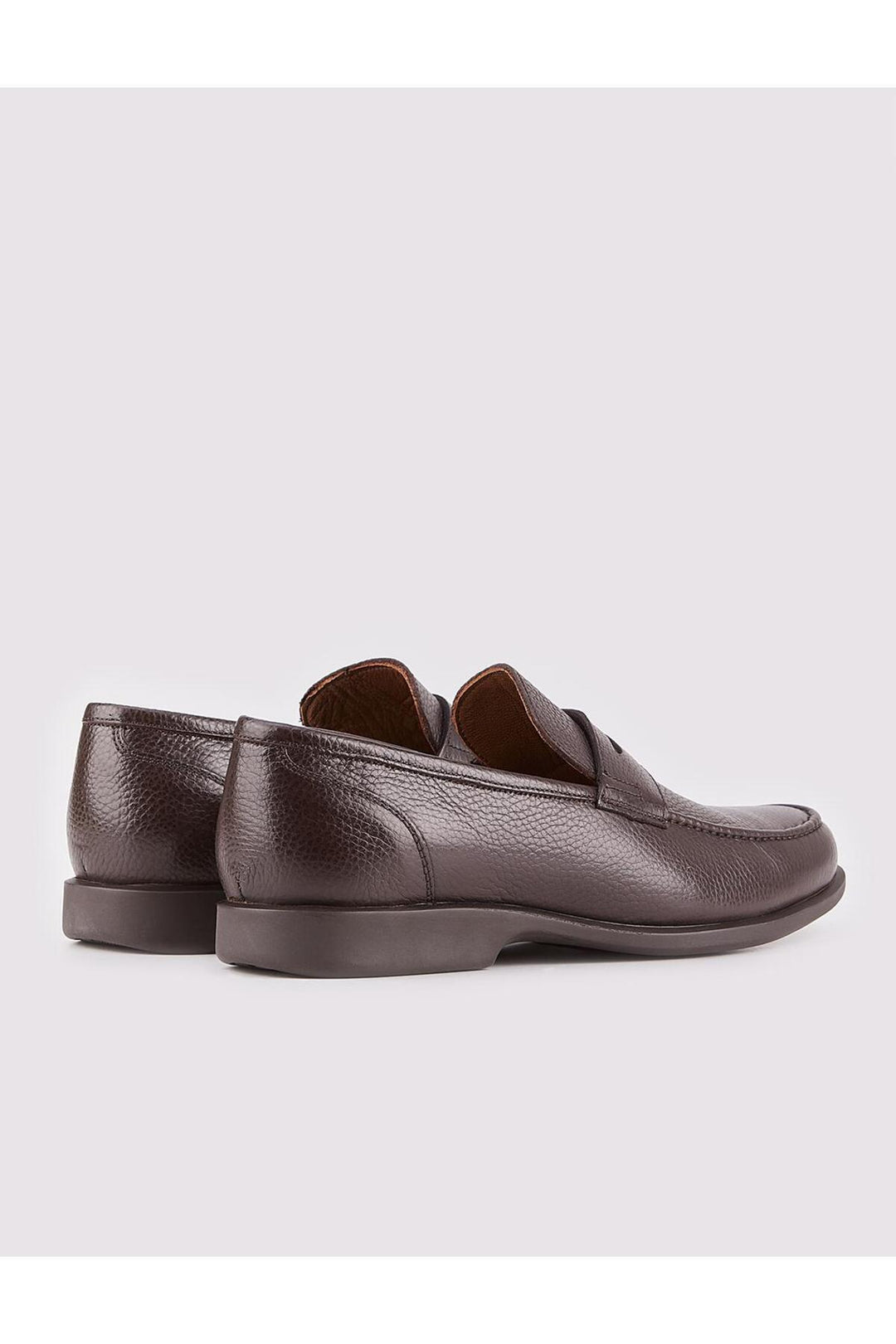 Cabani Shoes Chaussures Loafer pour hommes en cuir véritable avec détails de ceinture marron - Marron