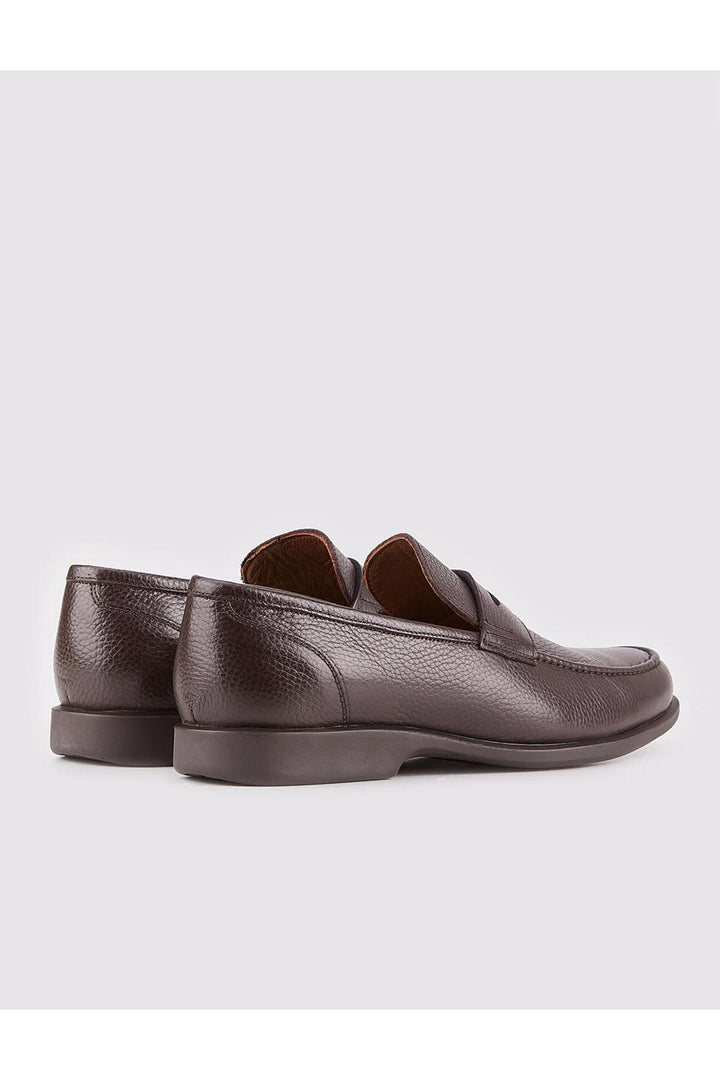 Cabani Shoes Chaussures Loafer pour hommes en cuir véritable avec détails de ceinture marron - Marron