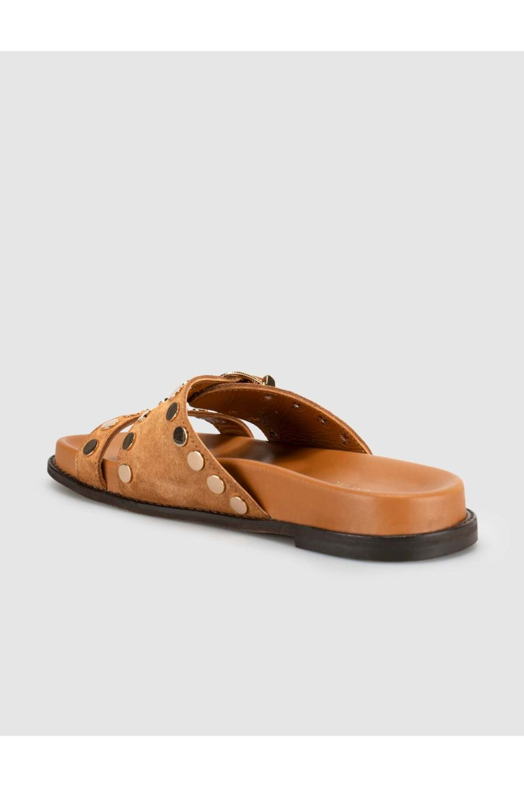 Cabani Shoes Sandales pour femmes en cuir véritable avec détails en pierre beige. - Multicolore