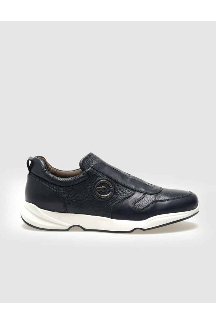 Cabani Shoes Chaussures de sport pour hommes en cuir véritable bleu marine - Bleu marine