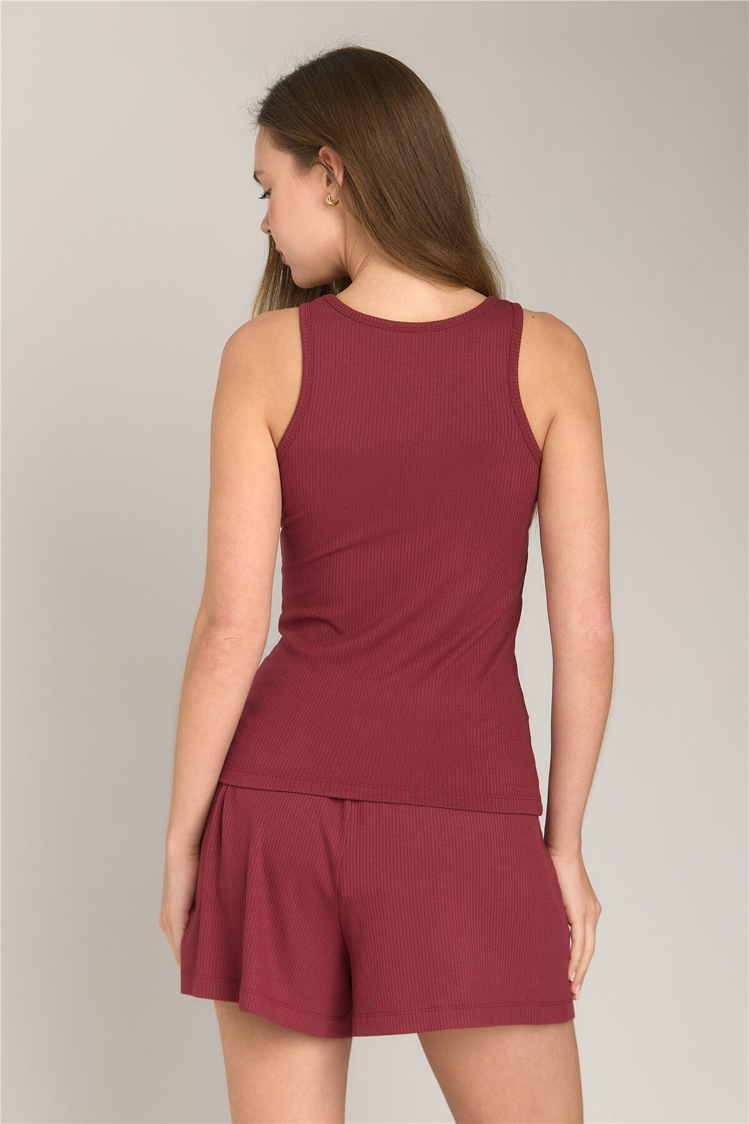 Lovely Things Haut de pyjama caraco singlet CAROL - Bordeaux