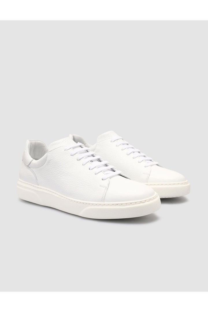 Cabani Shoes %100 Cuir véritable Baskets blanches pour hommes - Blanc