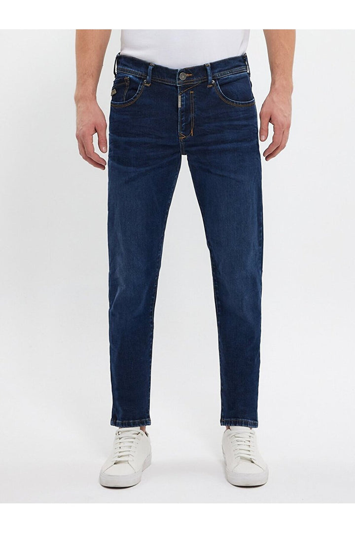 LTB Diego Jean Pantalon à taille moyenne à jambes larges - Bleu moyen