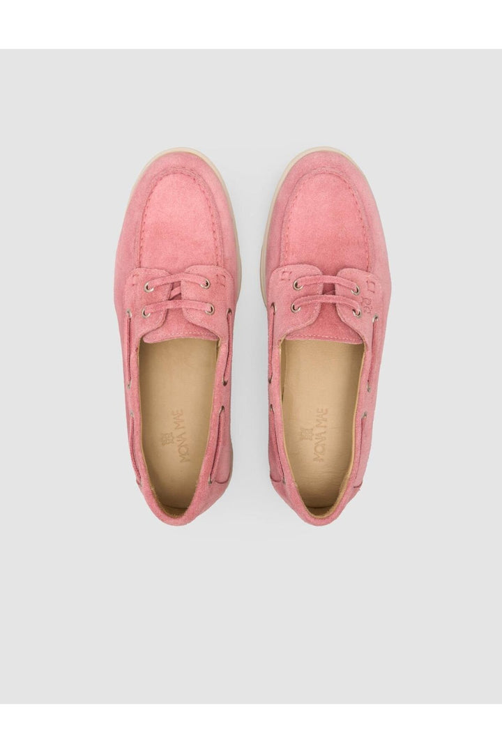 Cabani Shoes Renavex MonaMae %100 Cuir Véritable Suède Poudré Chaussures Bateau Femme Quotidien - Poudre